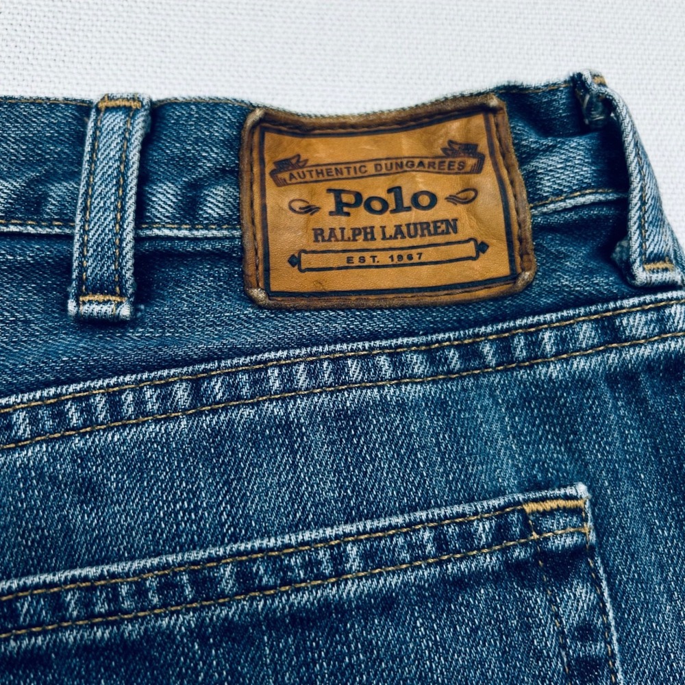 Polo Ralph Lauren Classic Fit Jeans Mens 38x30 Blue Denim Straight Leg Y2K 90s - Picture 4 of 12